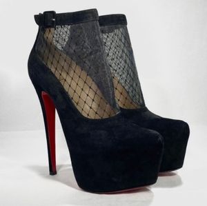 Christian Louboutin Black suede booties Size 38 1/2 •No Box📦
